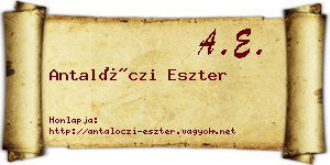 Antalóczi Eszter névjegykártya